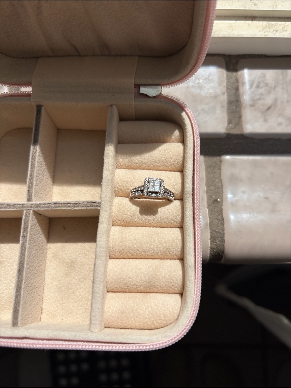 Princess-cut Halo Diamond Bridal Set - White Gold